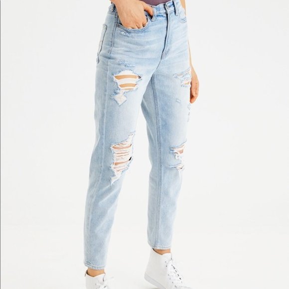 American Eagle Outfitters Denim - SOLD! Light -wash Distressed Mom Jeans